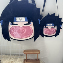 Load image into Gallery viewer, Naruto Shippuden Sasuke Uchiha Plush Shoulder Bag
