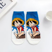 Load image into Gallery viewer, One Piece Chibi Luffy &amp; Chopper Low-cut Socks
