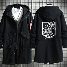 Load image into Gallery viewer, Attack on Titan Long Hooded Cotton Trench Coat

