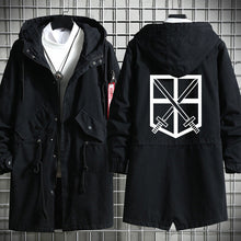 Load image into Gallery viewer, Attack on Titan Long Hooded Cotton Trench Coat
