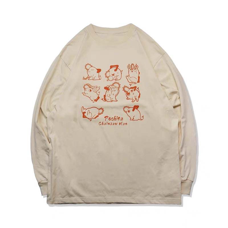 Chainsaw Man Different Pochitas Long T-shirt