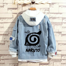 Load image into Gallery viewer, Naruto Stylish Hooded Denim Jacket
