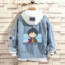 Load image into Gallery viewer, Demon Slayer: Kimetsu no Yaiba Stylish Hooded Denim Jacket
