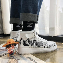 Load image into Gallery viewer, One Piece Black &amp; White Sports Sneakers
