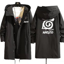 Load image into Gallery viewer, Naruto Shippuden Long Hooded Trench Coat
