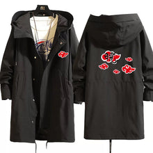 Load image into Gallery viewer, Naruto Shippuden Long Hooded Trench Coat
