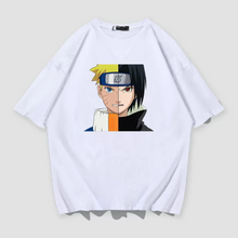 Load image into Gallery viewer, Naruto Uzumaki and Sasuke Uchiha Half Face Summer T-shirt
