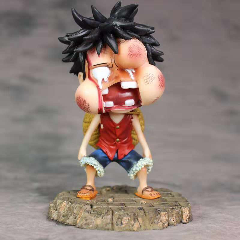 One Piece Beaten Monkey D. Luffy Statue With Swollen Face