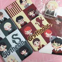 Load image into Gallery viewer, Harry Potter Gryffindor/Slytherin/Hufflepuff/Ravenclaw Cartoon Phone Case
