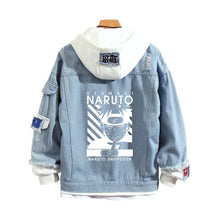 Load image into Gallery viewer, Naruto Stylish Hooded Denim Jacket
