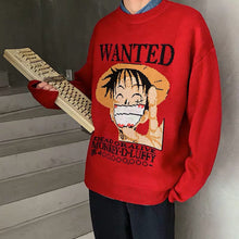 Load image into Gallery viewer, One Piece Luffy Bounty Wanted Sweater
