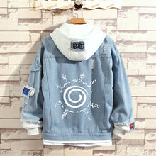 Load image into Gallery viewer, Naruto Stylish Hooded Denim Jacket
