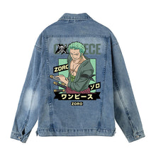 Load image into Gallery viewer, One Piece Character Printing Blue Denim Jacket
