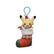 Load image into Gallery viewer, Pokemon Christmas Socks Plush Keychain

