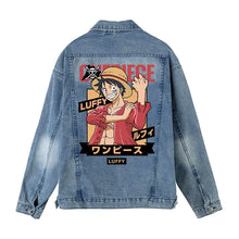 Load image into Gallery viewer, One Piece Character Printing Blue Denim Jacket
