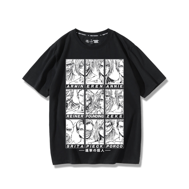 Attack on Titan Nine Titans With Name Summer T-shirt