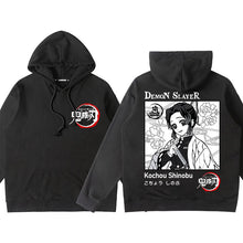 Load image into Gallery viewer, Demon Slayer Black Back Pattern Pullover Hoodie
