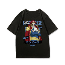 Load image into Gallery viewer, One Piece Character With Logo Black Summer T-shirt
