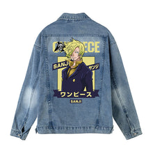 Load image into Gallery viewer, One Piece Character Printing Blue Denim Jacket
