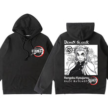Load image into Gallery viewer, Demon Slayer Black Back Pattern Pullover Hoodie

