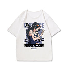 Load image into Gallery viewer, One Piece Character With Logo White Summer T-shirt
