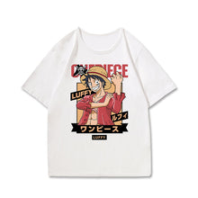 Load image into Gallery viewer, One Piece Character With Logo White Summer T-shirt
