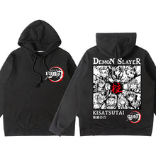 Load image into Gallery viewer, Demon Slayer Black Back Pattern Pullover Hoodie
