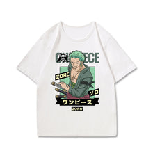Load image into Gallery viewer, One Piece Character With Logo White Summer T-shirt

