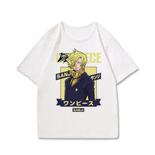 Load image into Gallery viewer, One Piece Character With Logo White Summer T-shirt
