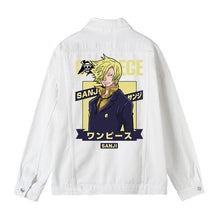 Load image into Gallery viewer, One Piece Character Printing White Denim Jacket
