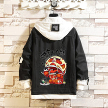 Load image into Gallery viewer, Attack on Titan Black Layered Hooded Denim Jacket-Type B
