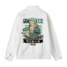 Load image into Gallery viewer, One Piece Character Printing White Denim Jacket
