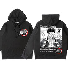 Load image into Gallery viewer, Demon Slayer Black Back Pattern Pullover Hoodie
