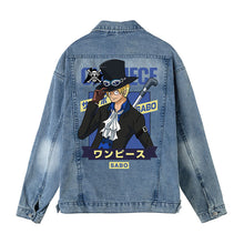 Load image into Gallery viewer, One Piece Character Printing Blue Denim Jacket
