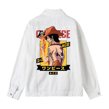 Load image into Gallery viewer, One Piece Character Printing White Denim Jacket
