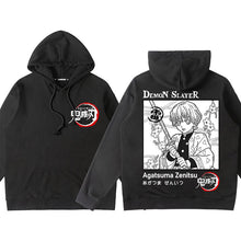Load image into Gallery viewer, Demon Slayer Black Back Pattern Pullover Hoodie
