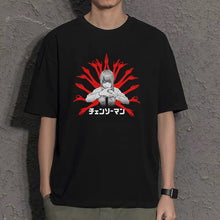 Load image into Gallery viewer, Chainsaw Man Black&amp;White Summer T-shirt
