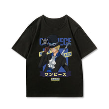 Load image into Gallery viewer, One Piece Character With Logo Black Summer T-shirt
