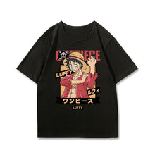 Load image into Gallery viewer, One Piece Character With Logo Black Summer T-shirt
