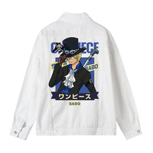 Load image into Gallery viewer, One Piece Character Printing White Denim Jacket
