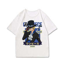 Load image into Gallery viewer, One Piece Character With Logo White Summer T-shirt
