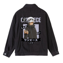 Load image into Gallery viewer, One Piece Character Printing Black Denim Jacket
