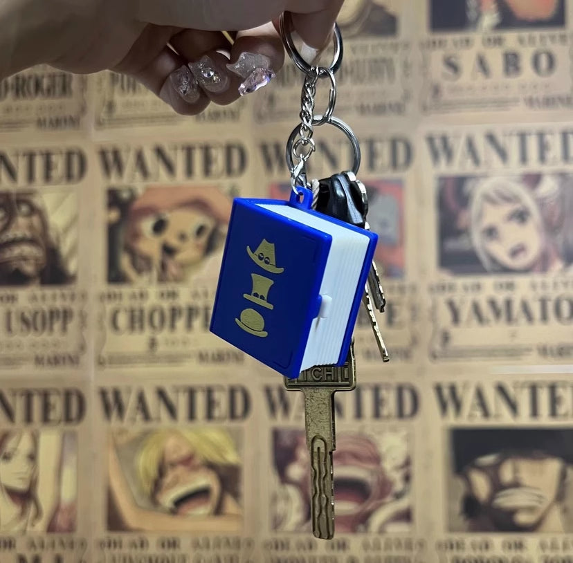 One Piece Book Changeable Keychain