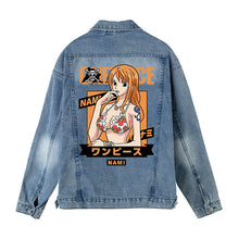 Load image into Gallery viewer, One Piece Character Printing Blue Denim Jacket
