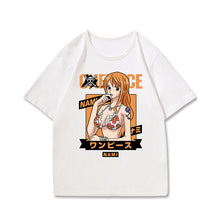 Load image into Gallery viewer, One Piece Character With Logo White Summer T-shirt
