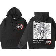 Load image into Gallery viewer, Demon Slayer Black Back Pattern Pullover Hoodie
