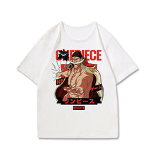Load image into Gallery viewer, One Piece Character With Logo White Summer T-shirt
