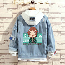Load image into Gallery viewer, Demon Slayer: Kimetsu no Yaiba Stylish Hooded Denim Jacket
