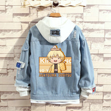 Load image into Gallery viewer, Demon Slayer: Kimetsu no Yaiba Stylish Hooded Denim Jacket
