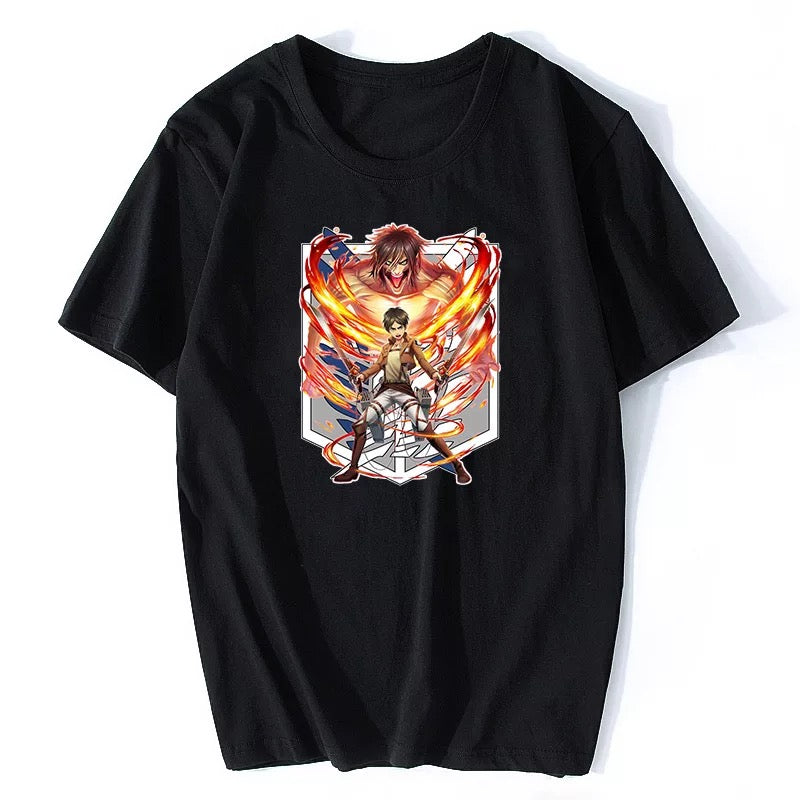Attack on Titan in Fight Graphic Summer T-shirt